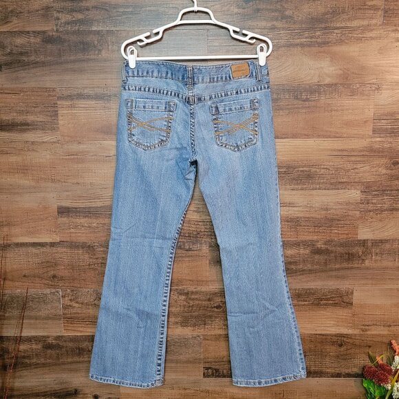 Aeropostale Jeans Size 10 S Hailey Skinny Flare Low Rise Medium Light Wash Y2K - Picture 2 of 12